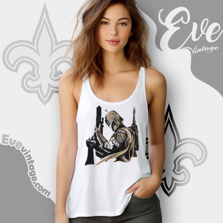 New Orleans Saints Mandalorian Star Wars Shirt Tank Top Racerback New Orleans Saints Mandalorian Star Wars Shirt Tank Top Racerback