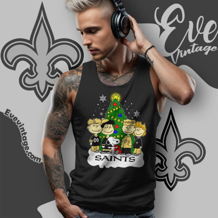 New Orleans Saints Snoopy The Peanuts Christmas Shirt Tank Top Racerback New Orleans Saints Snoopy The Peanuts Christmas Shirt Tank Top Racerback