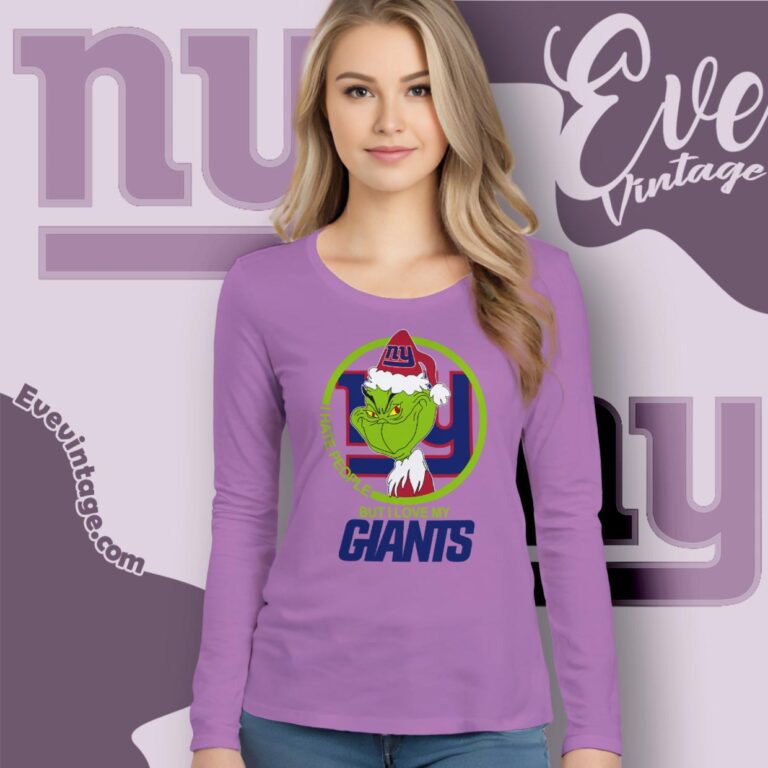 New York Giants Christmas Grinch Shirt I Hate People But I Love My Giants Long Sleeve Tee New York Giants Christmas Grinch Shirt I Hate People But I Love My Giants Long Sleeve Tee