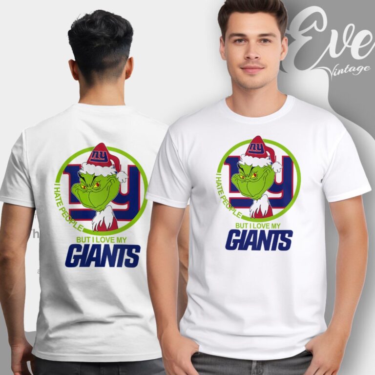 New York Giants Christmas Grinch Shirt I Hate People But I Love My Giants T Shirt New York Giants Christmas Grinch Shirt I Hate People But I Love My Giants T Shirt