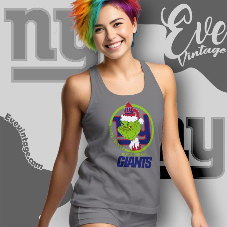 New York Giants Christmas Grinch Shirt I Hate People But I Love My Giants Tank Top Racerback New York Giants Christmas Grinch Shirt I Hate People But I Love My Giants Tank Top Racerback
