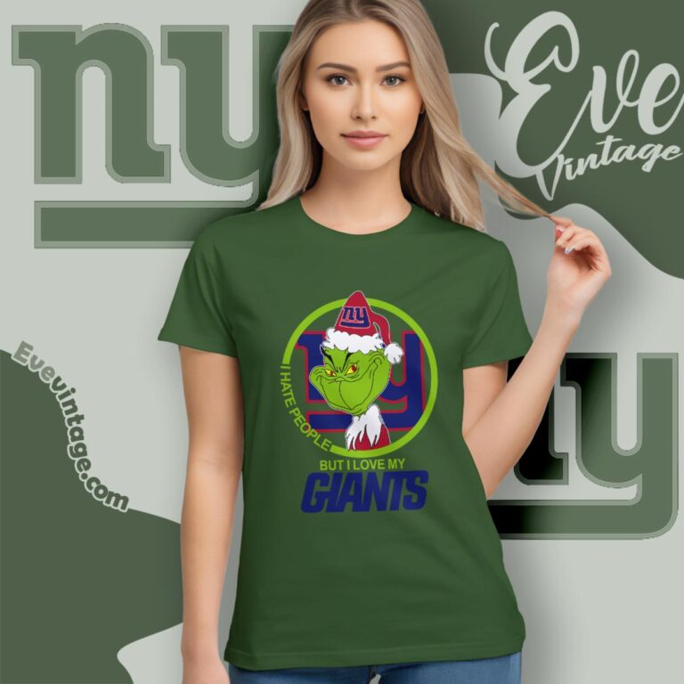 New York Giants Christmas Grinch Shirt I Hate People But I Love My Giants Women T Shirt New York Giants Christmas Grinch Shirt I Hate People But I Love My Giants Women T Shirt