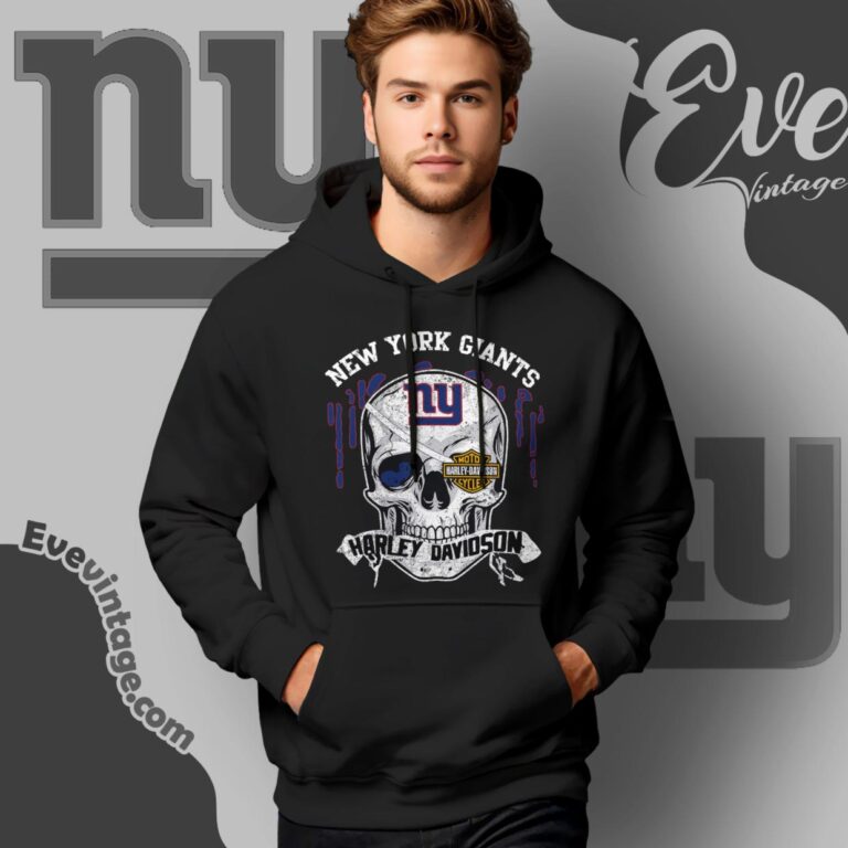 New York Giants Harley Davidson Skull Shirt Hoodie New York Giants Harley Davidson Skull Shirt Hoodie