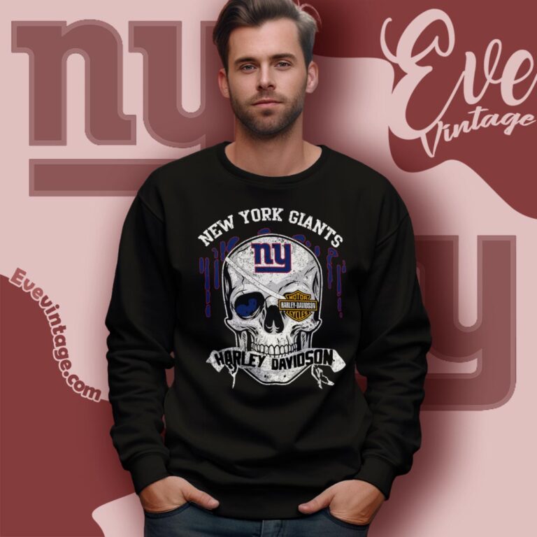 New York Giants Harley Davidson Skull Shirt Sweatshirt New York Giants Harley Davidson Skull Shirt Sweatshirt