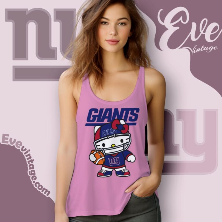 New York Giants Hello Kitty Shirt Tank Top Racerback New York Giants Hello Kitty Shirt Tank Top Racerback