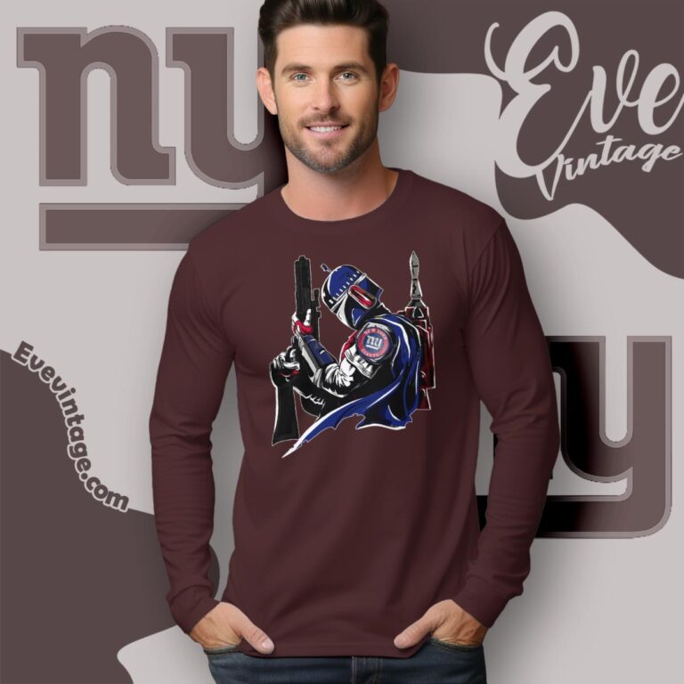 New York Giants Mandalorian Star Wars Shirt Long Sleeve Tee New York Giants Mandalorian Star Wars Shirt Long Sleeve Tee
