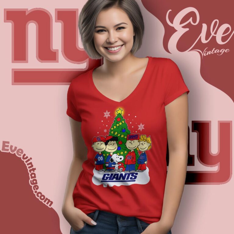 New York Giants Snoopy The Peanuts Christmas Shirt V Neck TShirt New York Giants Snoopy The Peanuts Christmas Shirt V Neck TShirt