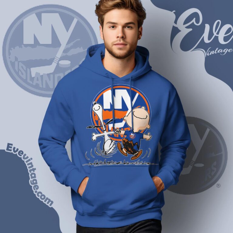 New York Islanders Charlie Brown Snoopy Happy Dancing Shirt Hoodie New York Islanders Charlie Brown Snoopy Happy Dancing Shirt Hoodie
