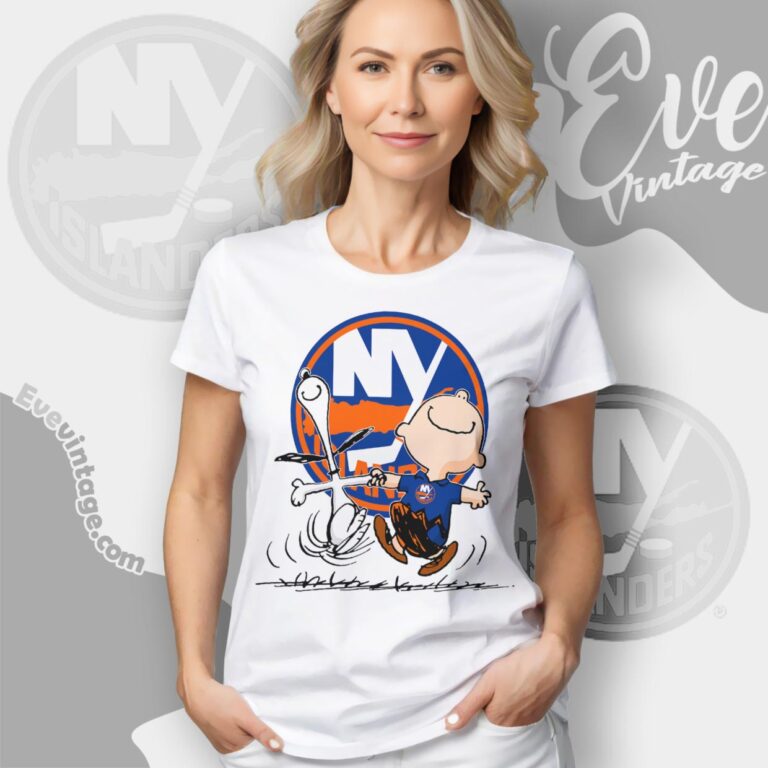 New York Islanders Charlie Brown Snoopy Happy Dancing Shirt Women T Shirt New York Islanders Charlie Brown Snoopy Happy Dancing Shirt Women T Shirt