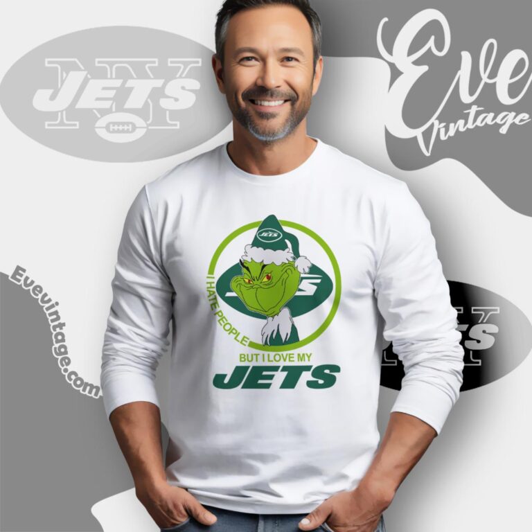New York Jets Christmas Grinch Shirt I Hate People But I Love My Jets Long Sleeve Tee New York Jets Christmas Grinch Shirt I Hate People But I Love My Jets Long Sleeve Tee