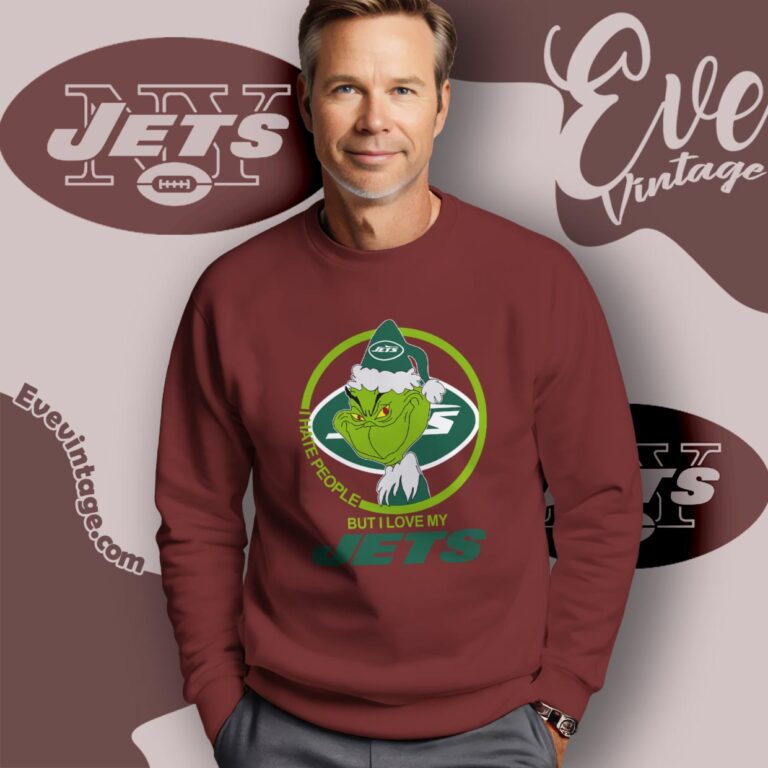New York Jets Christmas Grinch Shirt I Hate People But I Love My Jets Sweatshirt New York Jets Christmas Grinch Shirt I Hate People But I Love My Jets Sweatshirt