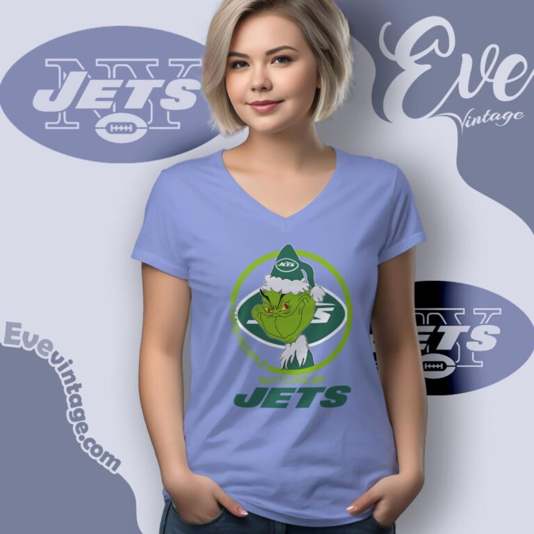 New York Jets Christmas Grinch Shirt I Hate People But I Love My Jets V Neck TShirt New York Jets Christmas Grinch Shirt I Hate People But I Love My Jets V Neck TShirt