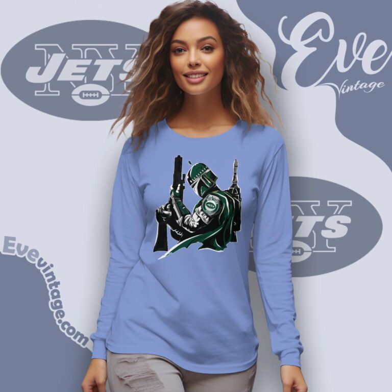 New York Jets Mandalorian Star Wars Shirt Long Sleeve Tee New York Jets Mandalorian Star Wars Shirt Long Sleeve Tee
