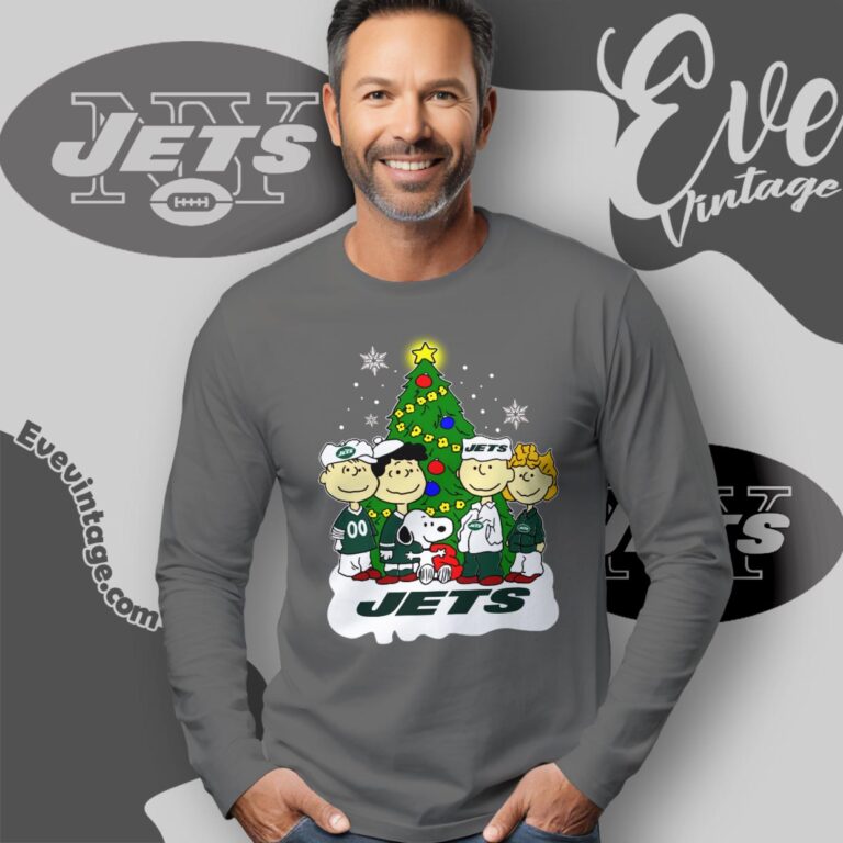 New York Jets Snoopy The Peanuts Christmas Shirt Long Sleeve Tee New York Jets Snoopy The Peanuts Christmas Shirt Long Sleeve Tee