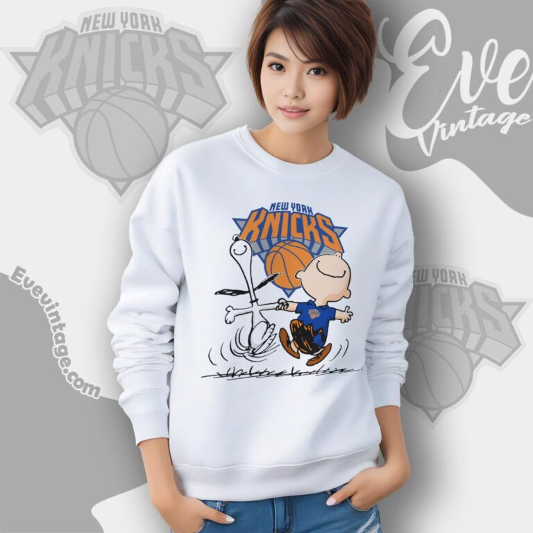 New York Knicks Charlie Brown Snoopy Happy Dancing Shirt Sweatshirt New York Knicks Charlie Brown Snoopy Happy Dancing Shirt Sweatshirt