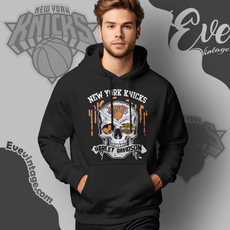 New York Knicks Harley Davidson Skull Shirt Hoodie New York Knicks Harley Davidson Skull Shirt Hoodie