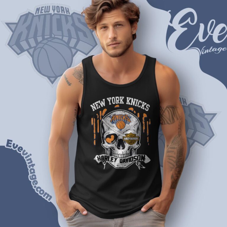 New York Knicks Harley Davidson Skull Shirt Tank Top Racerback New York Knicks Harley Davidson Skull Shirt Tank Top Racerback