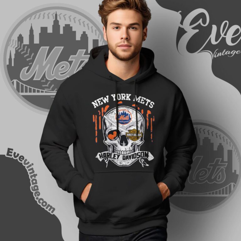 New York Mets Harley Davidson Skull Shirt Hoodie New York Mets Harley Davidson Skull Shirt Hoodie