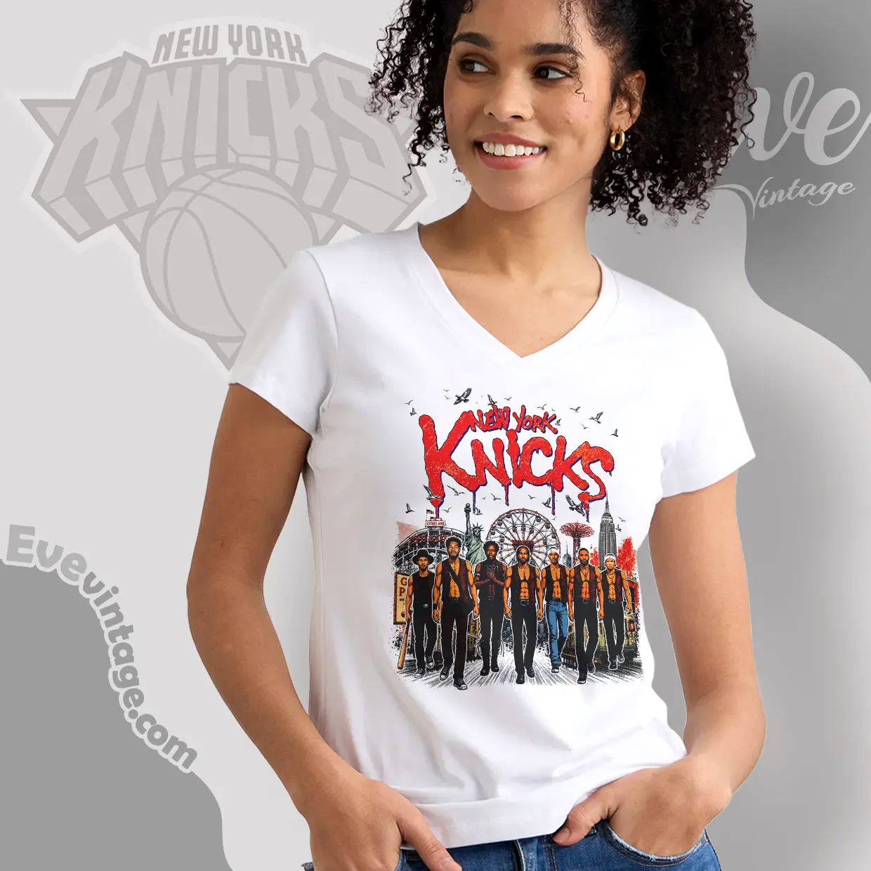 New York Nova Knicks The Warriors V Neck TShirt New York Nova Knicks The Warriors V Neck TShirt