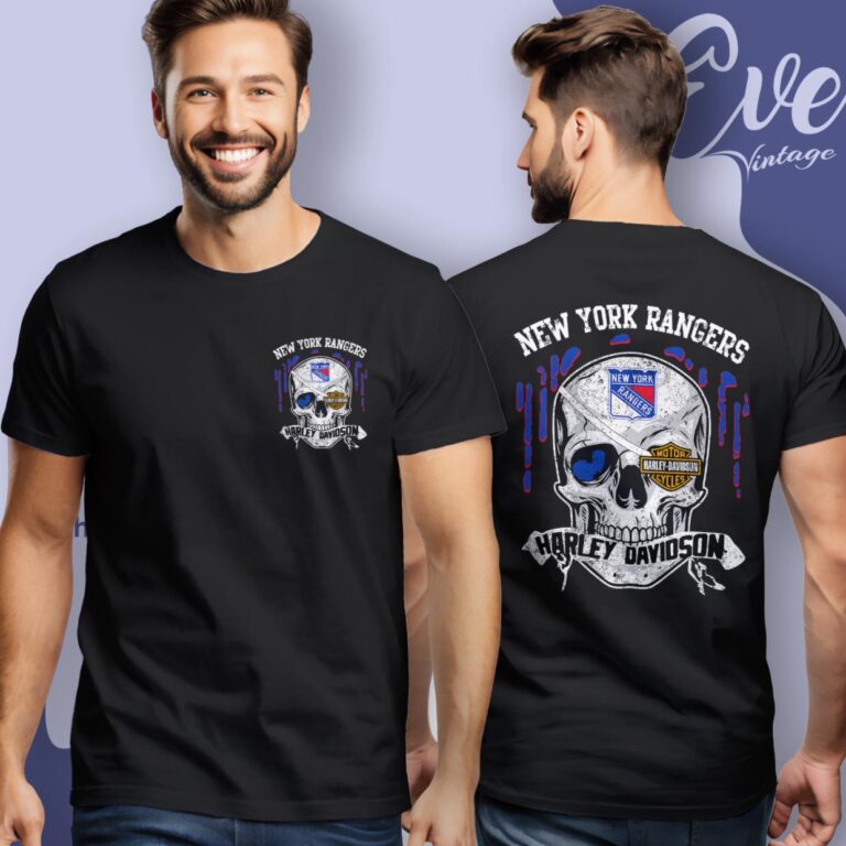 New York Rangers Harley Davidson Skull Shirt Women T Shirt New York Rangers Harley Davidson Skull Shirt Women T Shirt