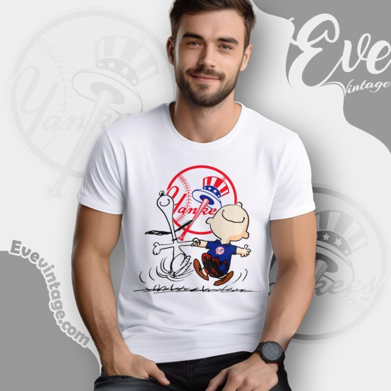 New York Yankees Charlie Brown Snoopy Happy Dancing Shirt T Shirt New York Yankees Charlie Brown Snoopy Happy Dancing Shirt T Shirt