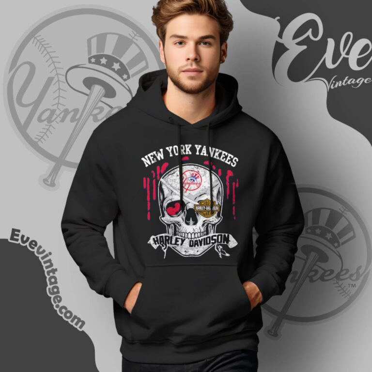 New York Yankees Harley Davidson Skull Shirt Hoodie New York Yankees Harley Davidson Skull Shirt Hoodie