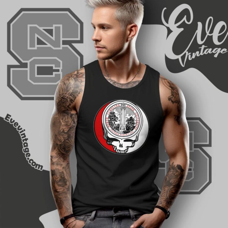 North Carolina State University Steal Your Face Grateful Dead Shirt Tank Top Racerback North Carolina State University Steal Your Face Grateful Dead Shirt Tank Top Racerback
