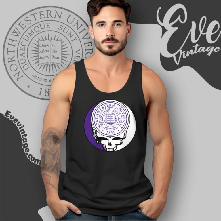 Northwestern University Steal Your Face Grateful Dead Shirt Tank Top Racerback Northwestern University Steal Your Face Grateful Dead Shirt Tank Top Racerback