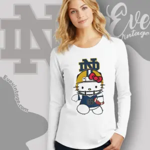 Notre Dame Fighting Hello Kitty Football Long Sleeve Tee