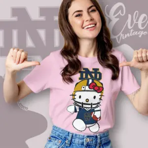 Notre Dame Fighting Hello Kitty Football Women T shirt