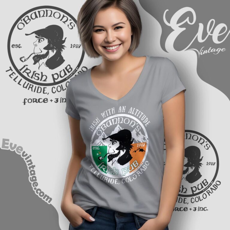 O'bannon's Irish Pub Shirt Irish With An Altitude V Neck TShirt O'bannon's Irish Pub Shirt Irish With An Altitude V Neck TShirt