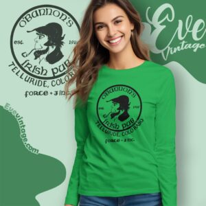 O'bannon's Irish Pub Shirt Telluride Colorado Dive Bar Long Sleeve Tee