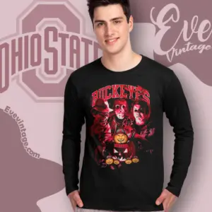 Ohio State Buckeyes Horror Halloween Shirt Long Sleeve Tee