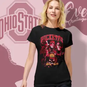 Ohio State Buckeyes Horror Halloween Shirt Women T shirt