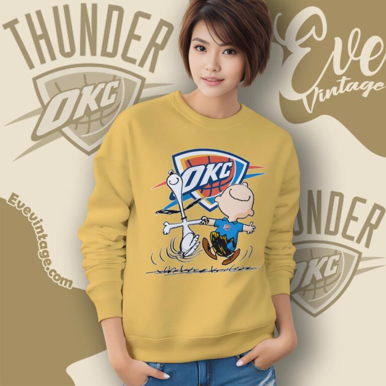 Oklahoma City Thunder Charlie Brown Snoopy Happy Dancing Shirt Sweatshirt Oklahoma City Thunder Charlie Brown Snoopy Happy Dancing Shirt Sweatshirt