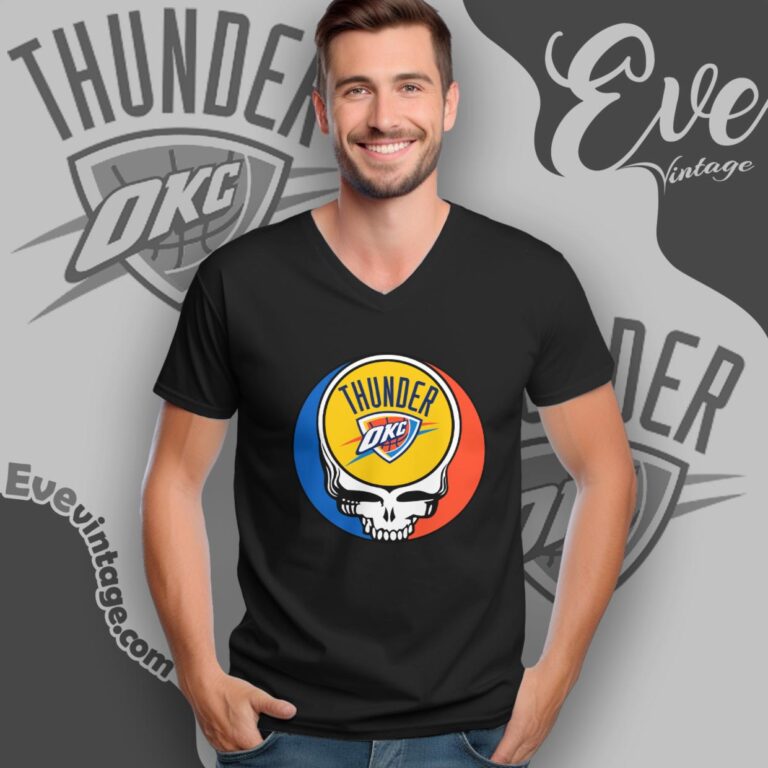 Oklahoma City Thunder Steal Your Face Grateful Dead Shirt V Neck TShirt Oklahoma City Thunder Steal Your Face Grateful Dead Shirt V Neck TShirt