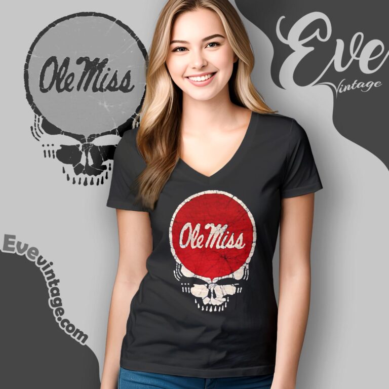Ole Miss Grateful Dead Stealie Shirt V Neck TShirt Ole Miss Grateful Dead Stealie Shirt V Neck TShirt