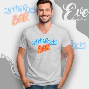 On The Rocks Bar Shirt Sports Bar In Miami Beach V Neck TShirt