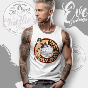 One Shot Charlies Bar Shirt Harrison Idaho Dive Bar Tank Top Racerback