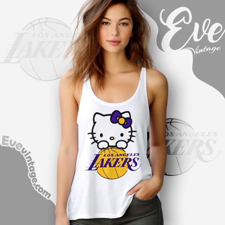 Original Los Angeles Lakers Hello Kitty Shirt Tank Top Racerback Original Los Angeles Lakers Hello Kitty Shirt Tank Top Racerback