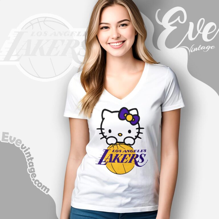 Original Los Angeles Lakers Hello Kitty Shirt V Neck TShirt Original Los Angeles Lakers Hello Kitty Shirt V Neck TShirt