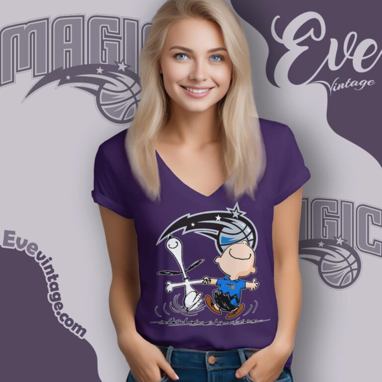 Orlando Magic Charlie Brown Snoopy Happy Dancing Shirt V Neck TShirt Orlando Magic Charlie Brown Snoopy Happy Dancing Shirt V Neck TShirt