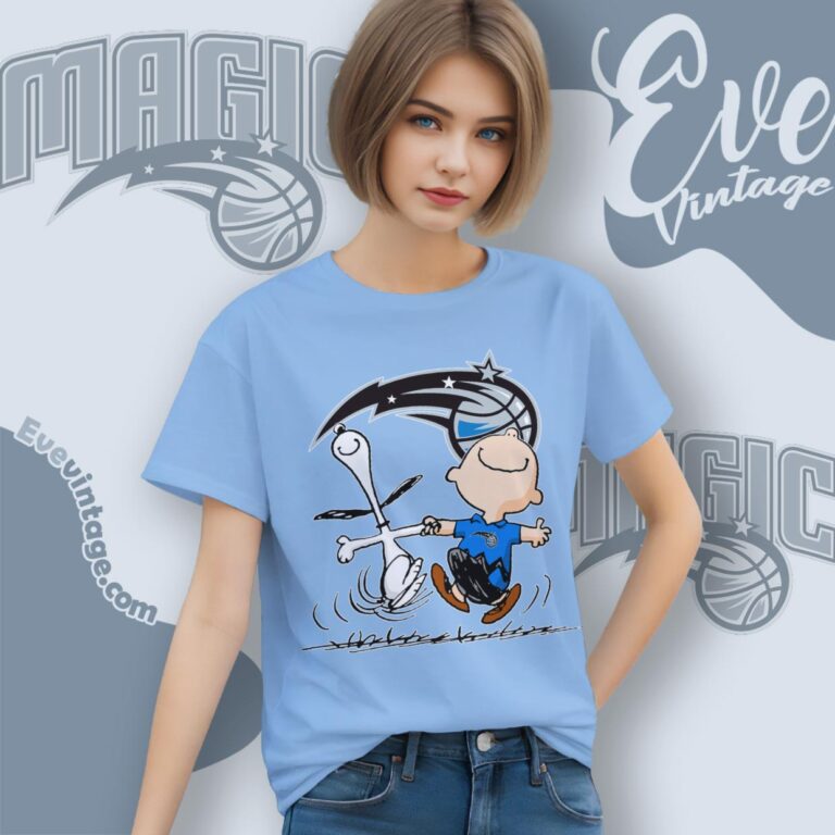 Orlando Magic Charlie Brown Snoopy Happy Dancing Shirt Women T Shirt Orlando Magic Charlie Brown Snoopy Happy Dancing Shirt Women T Shirt