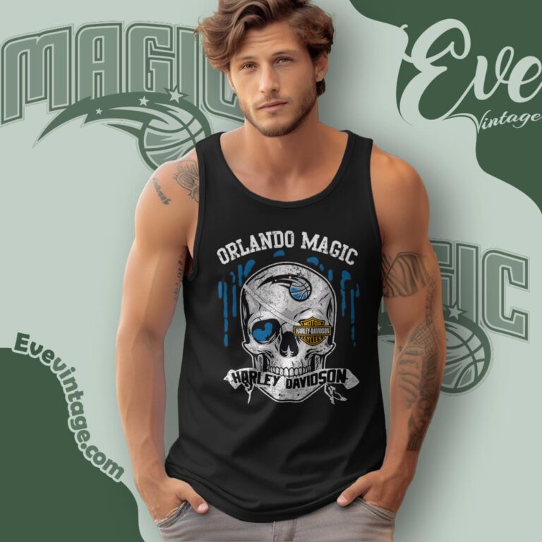 Orlando Magic Harley Davidson Skull Shirt Tank Top Racerback Orlando Magic Harley Davidson Skull Shirt Tank Top Racerback