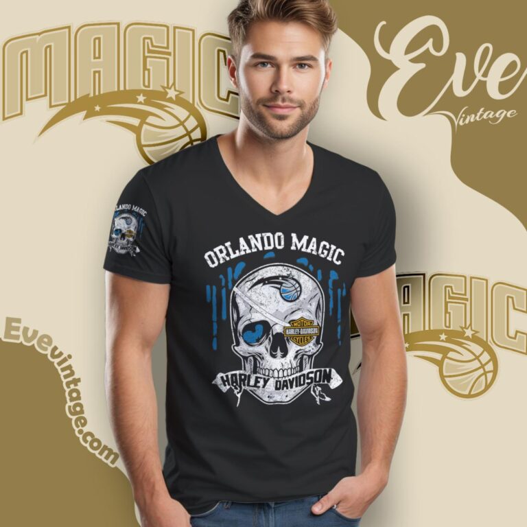 Orlando Magic Harley Davidson Skull Shirt V Neck TShirt Orlando Magic Harley Davidson Skull Shirt V Neck TShirt