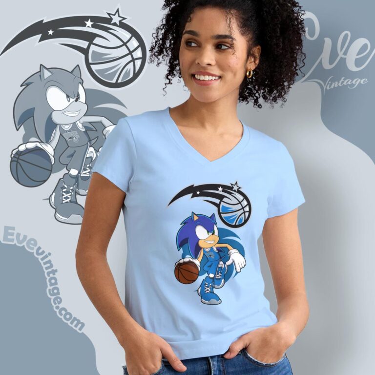 Orlando Magic Sonic The Hedgehog Shirt V Neck TShirt Orlando Magic Sonic The Hedgehog Shirt V Neck TShirt