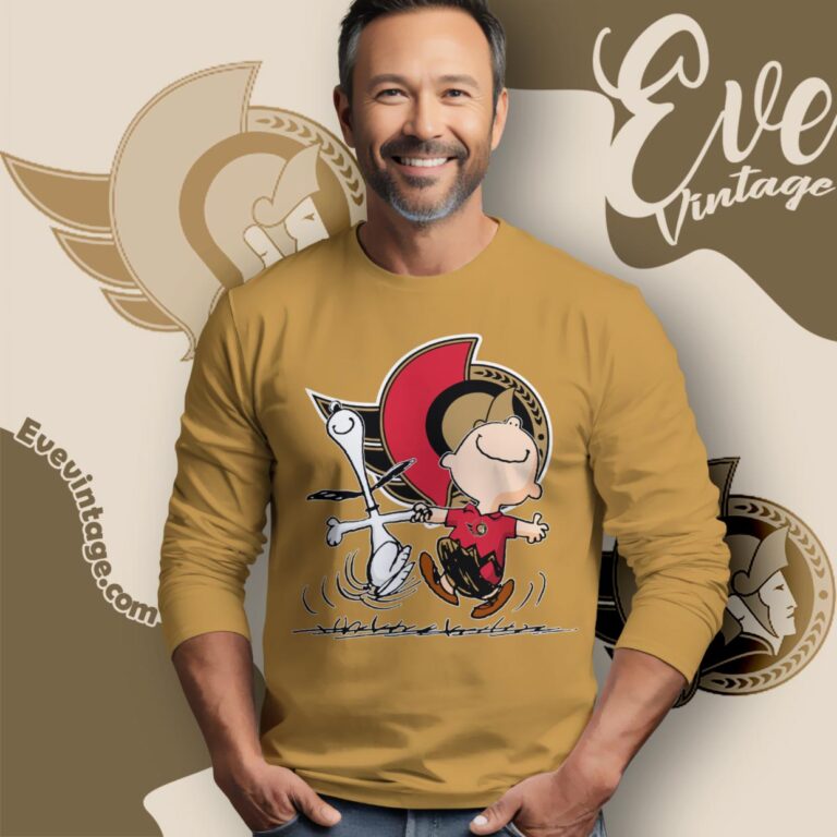 Ottawa Senators Charlie Brown Snoopy Happy Dancing Shirt Long Sleeve Tee Ottawa Senators Charlie Brown Snoopy Happy Dancing Shirt Long Sleeve Tee