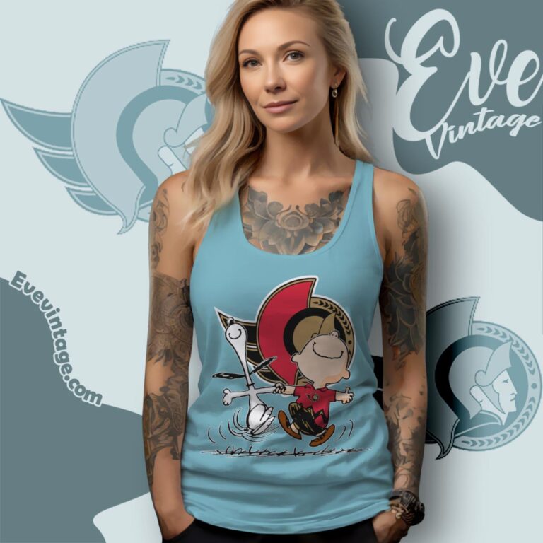 Ottawa Senators Charlie Brown Snoopy Happy Dancing Shirt Tank Top Racerback Ottawa Senators Charlie Brown Snoopy Happy Dancing Shirt Tank Top Racerback