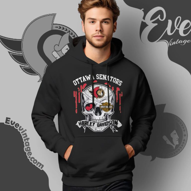 Ottawa Senators Harley Davidson Skull Shirt Hoodie Ottawa Senators Harley Davidson Skull Shirt Hoodie