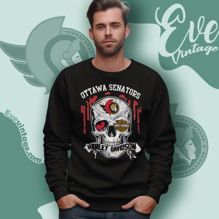 Ottawa Senators Harley Davidson Skull Shirt Sweatshirt Ottawa Senators Harley Davidson Skull Shirt Sweatshirt